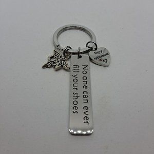 LPN Nurse Retirement Gift Keychain Keyring Metal No One Can Ever Feel Your Shoes